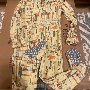 Kids Tool Print Pajama Set - Yellow